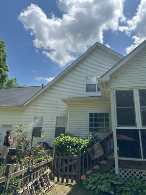 House Soft Washing Service Being Performed in Waxhaw NC