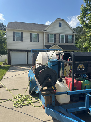 House Washing Equipment Setup For Cleaning in Indian Land SC